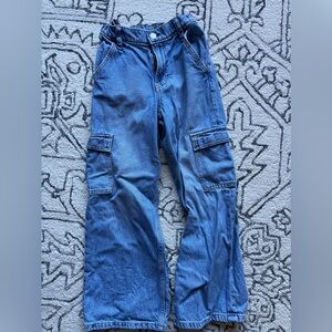 Gap kids girls cargo bootcut size 8 jeans adjustable waist